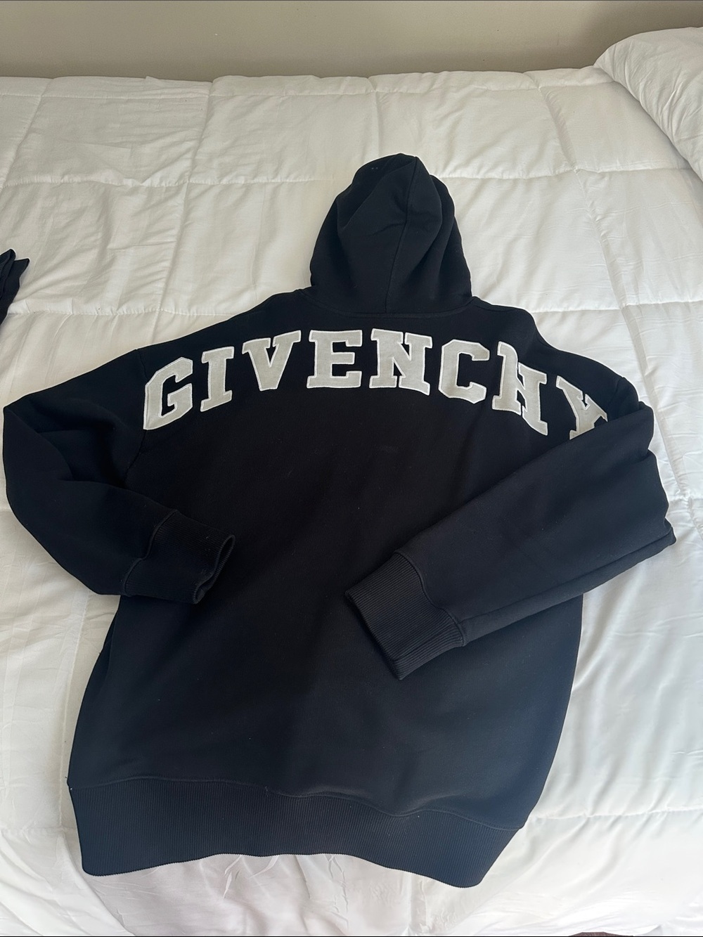 Givenchy Black Hoodie with White Arch Logo - Men